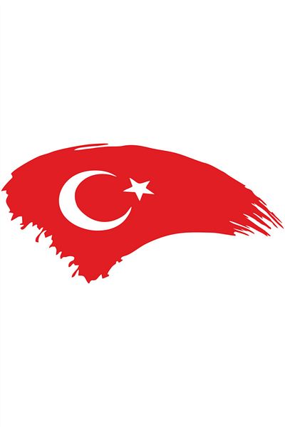 esticker ملصق علم تركيا مقاس 20 × 10 سم باللون الأحمر
