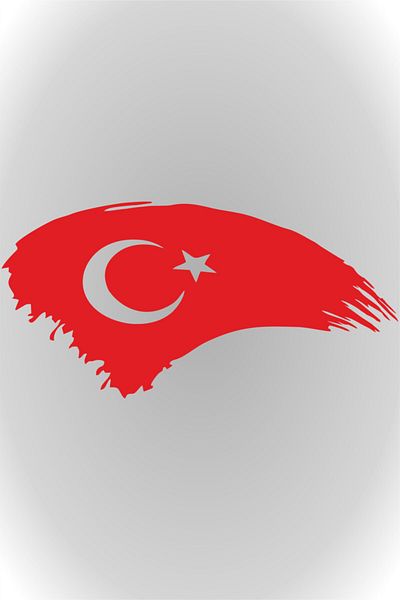 esticker ملصق علم تركيا مقاس 20 × 10 سم باللون الأحمر