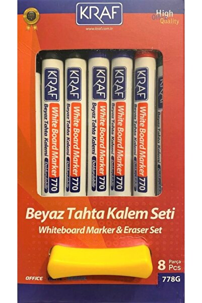 KRAF Beyaz Tahta Kalemi & Silgi Set 8 Li 778g