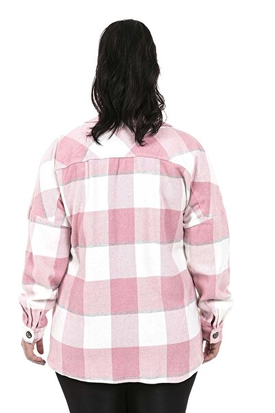 DISENTIS MODEST Cămașă Jachetă Roz în carouri Fleto Buzunar Marime