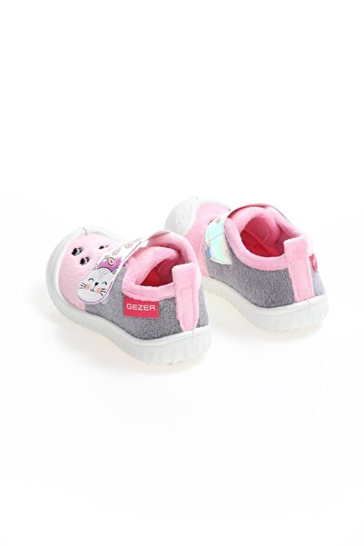 GEZER Gri Pembe Ortopedik Kaydırmaz Taban Kız Bebek Çocuk Anaokuluokul Kreş Panduf Ayakkabı 03213