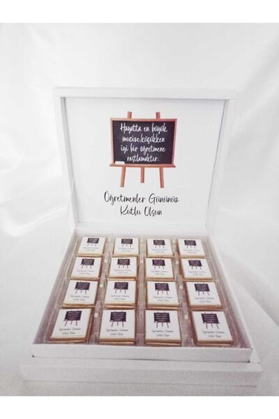 Hobidik Öğretmenler Günü Çikolatası 32 Adet Pelit Marka Sütlü Madlen Kutu Hediye