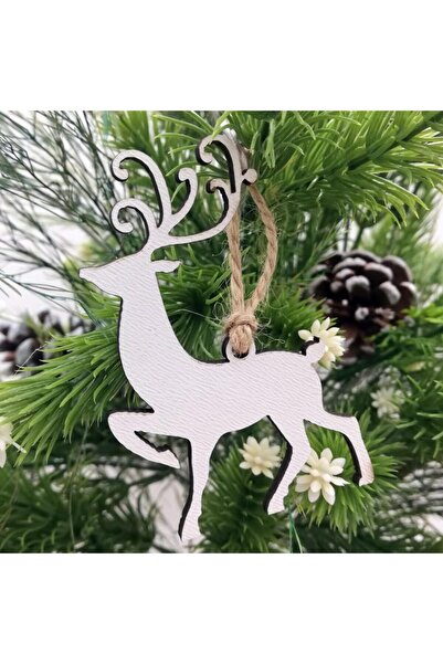 Lora Davet Новорічні прикраси Дерев'яний олень (6 ШТ.) Білий - 16227