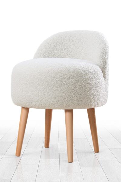 Lorencehome Rufmee Teddy Kürk Puf Beyaz