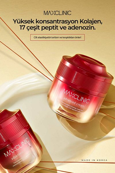 MAXCLINIC Advanced Cream Containing 17 Types of Peptides and Collagen