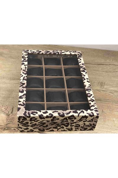 Kelepir Fırsatlar Gorgeous Stylish Looking Leopard Patterned Outer Coating Black Pillow Watch Box Special for Women