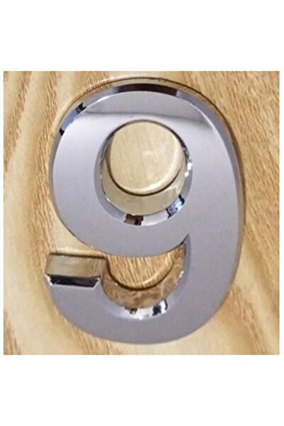 Nobel Krom Parlak Küçük Yapışkanlı Kapı Numaraları 37,5 Mm No:9