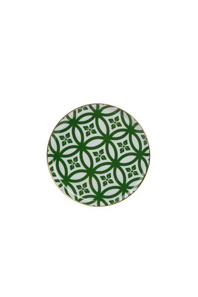 Porland Green Morocco Flat Plate Patterned 28cm