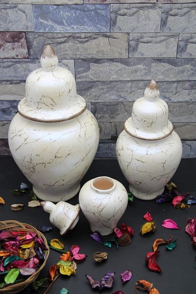 By Damla Collection Ceramic King Cube and Vase Set