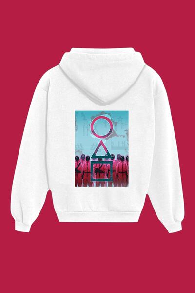 IvırZıvır Φούτερ Squid Game Unisex με λευκό στάμπα στην πλάτη