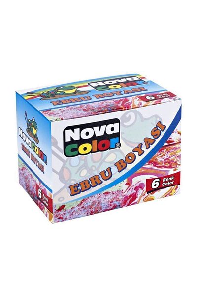 Nova Color Ebru Paint 6 Colors x 30 ml.Dropper Bottle