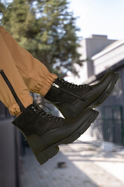 Riccon Black Suede Men's Boots 0012730
