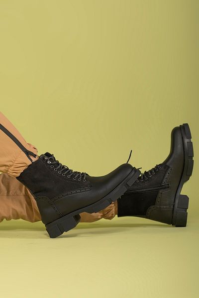 Riccon Black Suede Men's Boots 0012730