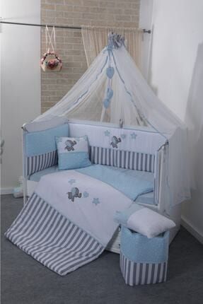 mini baby acqua mavi besik bebek uyku seti 60x120 olcu fiyati yorumlari trendyol