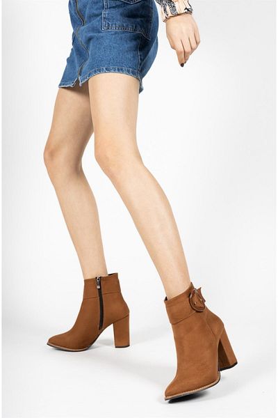 Riccon Tan Suede Γυναικείες Μπότες001213500