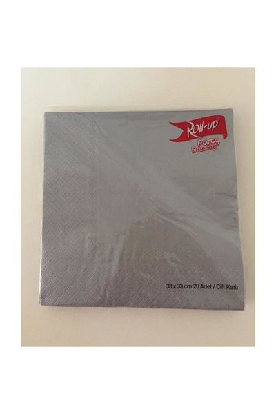 Roll-Up 33*33cm Napkin 20pcs - Plain Gray
