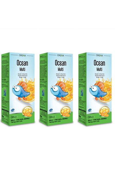 Ocean Kral ŞakirOceanHoney - OrangeMultiSyrup 3 Boxes