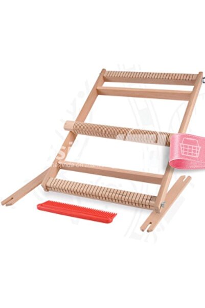 Şirin Kasnak 44 Kanallı Ahşap Eğitim Dokuma Tezgahı - 41 X 53 Cm