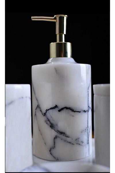 Sümeyra Marble Art Σετ μπάνιου Mila-lilac Marble 5 τεμ
