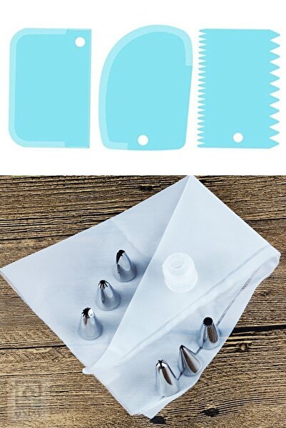 QNİAY Cake Set Cream Piping Bag 6 Different Tips| 3-Piece Dough Shaper Cutter...