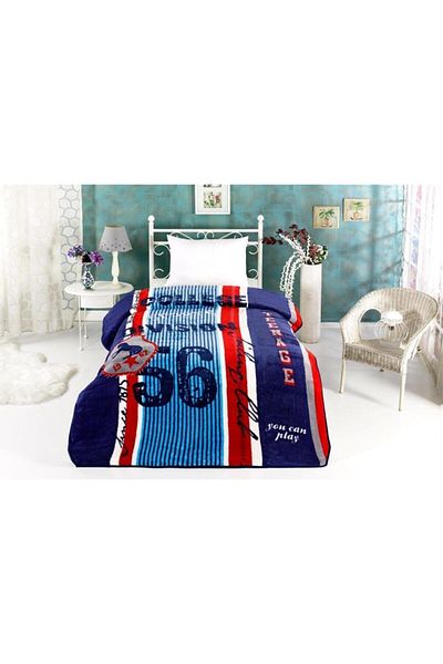 AKSU Teenage Navy Blue Single Mink Blanket with Transparent Bag 155X215