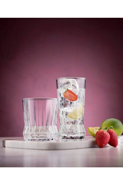 Paşabahçe مجموعة مشروبات غايا غير الكحولية مكونة من 12 قطعة من زجاج الويسكي م...