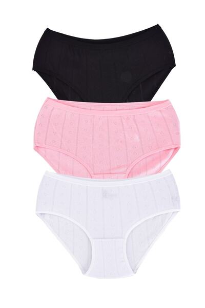 Pemilo 3 Pieces Women's 950 Jacquard Plus Size Panties Mixed