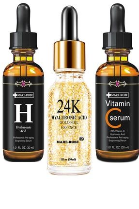 Mare Robe Mare robe 3 Lu Serum Paketi 24 gold Serum hyaluronic Acid Vitamin C Serum Cilt Bak m Serumu Fiyat Yorumlar Trendyol