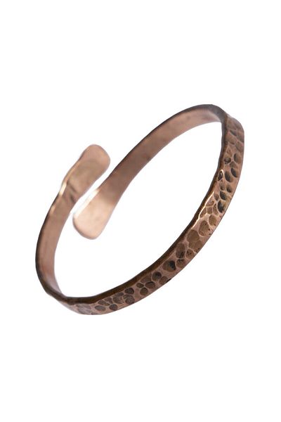 LC19 Handmade Stylish Design Adjustable Hammered Pure Copper Bracelet Antibacterial Nickel Free