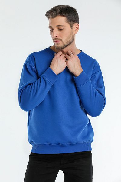 Argentum Look Men's Blue Relaxed Fit Sweatshirt - Al-sw0002
