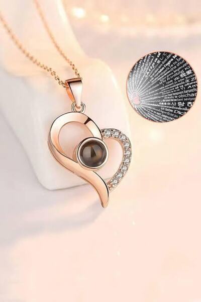 Arus 100 لغة أحبك قلادة الصلب