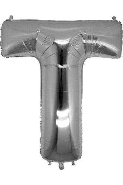 dbcy 1 متر - كبير - بالون فويل فضي حرف T 40 Inc Ip