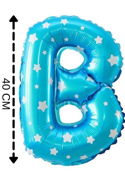 ELGALA بالون فويل حرف B بالون هيليوم 40 سم لون أزرق