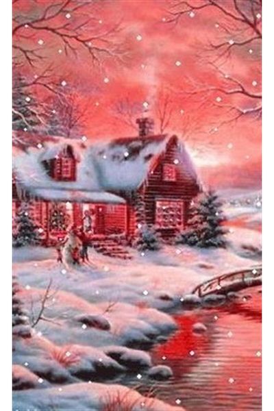 Marcel Kristal Tablo Marcel Christmas and Snow Diamond Mosaic Painting - 36x58 Cm