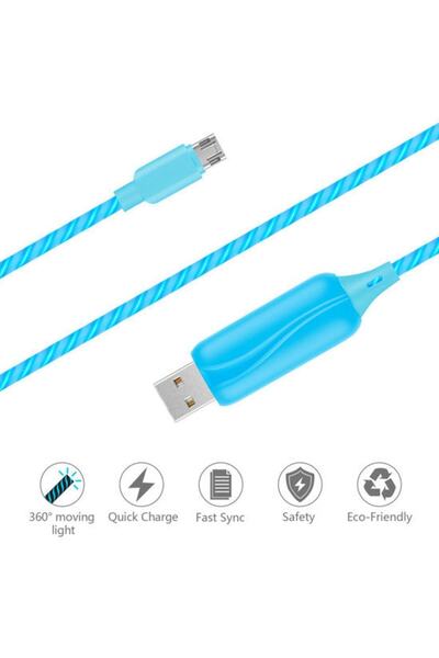 Doppler S-cable Micro Usb Işıklı, Mavi