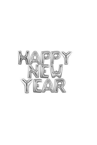 Happyland Happy New Year Foil Text Silver Color