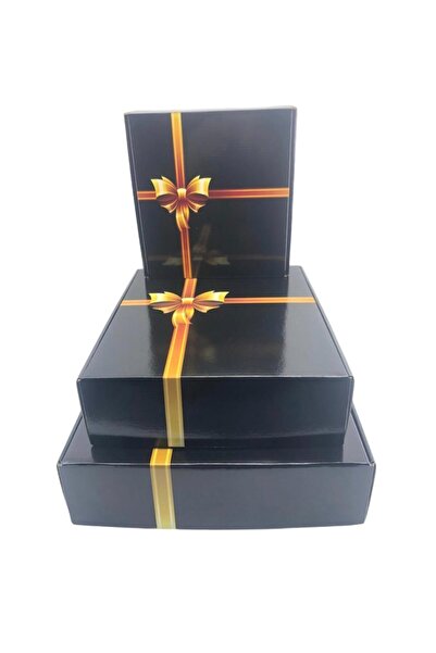 Happyland 3'lü Siyah Damat Kutusu Gold Kurdela