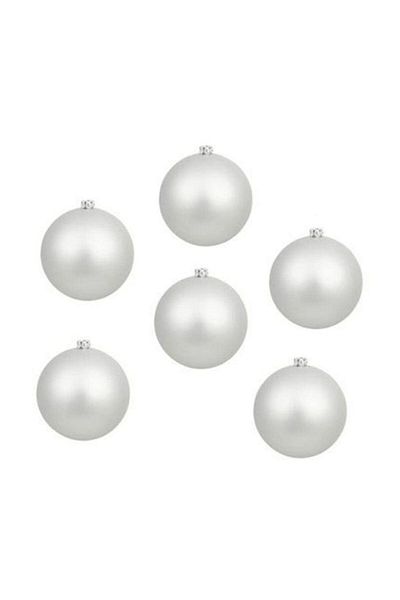 Happyland 6 Pieces Christmas Pine Tree Ornament Silver Color 4 Cm