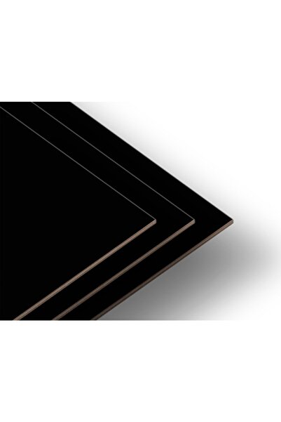 iAhşap (Ebat 40x80 cm-Kalınlık 18 MM-1 Adet) Siyah Laminat Kaplı MDF Plaka Ta...