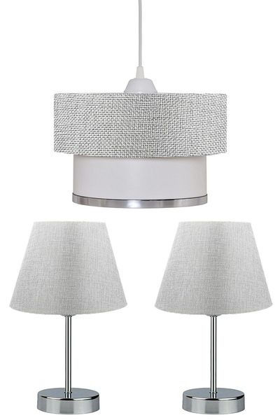 EvLight Gray Chandelier and Lampshade Set (grey)