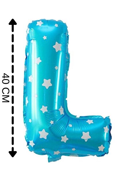 ELGALA بالون فويل حرف L هيليوم 40 سم لون أزرق