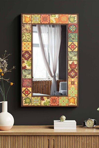 bluecape Hazan Doğal Ağaç 62x102 Cm Çerçeveli Antik Limra Taş Kaplı Salon Duv...