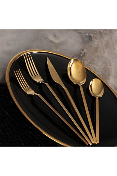 DMR LİFE Diamond Gold 6 Pieces Dinner Forks