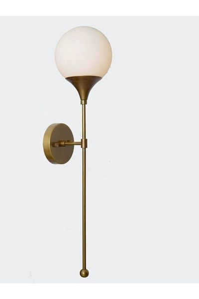 BSA LIGHTING Akile Single Antique Painted Sconce (white Glass)
