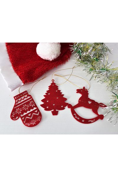 Mini Tasarım Atölyem Triple Christmas Tree Ornament