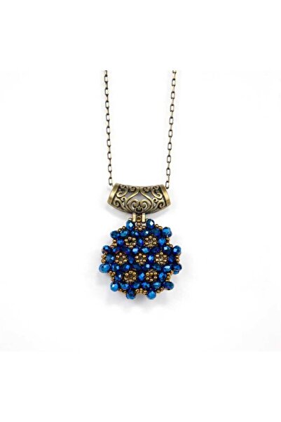KOLEKTİF Boyun Cevşeni Boncuklu Yuvarlak (mavi)