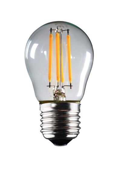 Genel Markalar G45 Rustik Led Ampul 4 Watt 400 Lümen Şeffaf Cam Sarı Işık