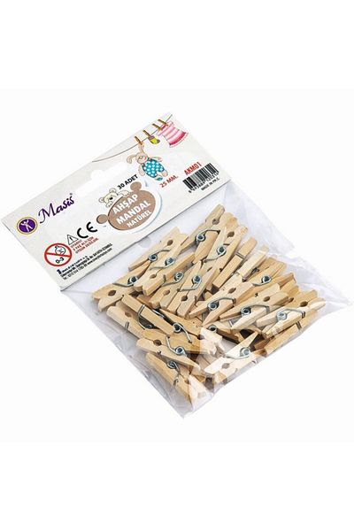 Masis Natural Mini Wooden Peg 25 Mm 30 Pieces