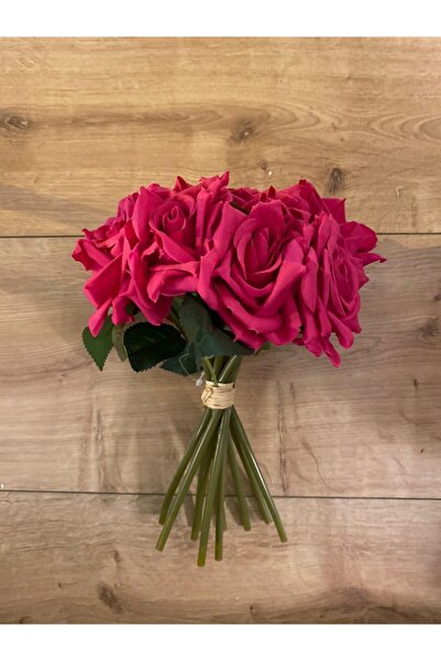 Dekordan House Yapay 1. Kalite Fuşya Gül Demeti