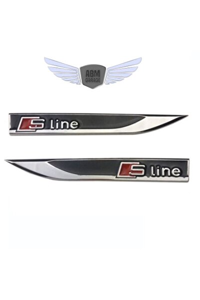 ABMGARAGE أودي S-line درابزين الشعار الأسود المقاوم للصدأ الكروم معدن تزوير الترابط